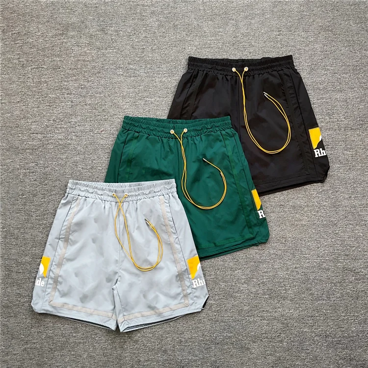 Rhude Drawstring Shorts Yellow Patch
