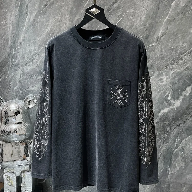 Chrome Hearts Rhinestone Cross LS Tee