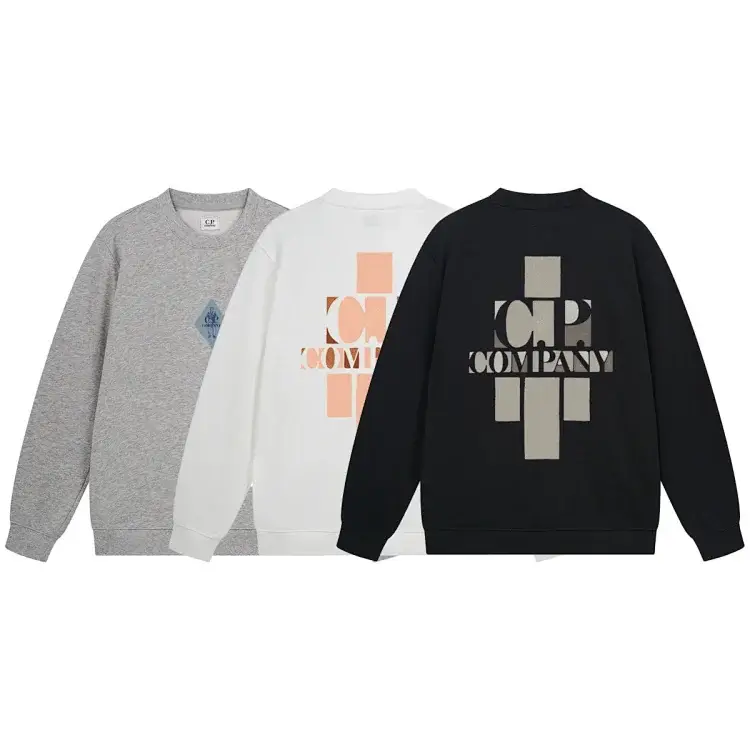 C.P. COMPANY Cross Pattern Jersey (Gray/White/Black)