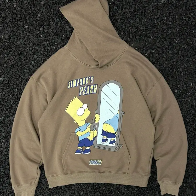 CHOOSESELF Bart Simpson Peach Hoodie