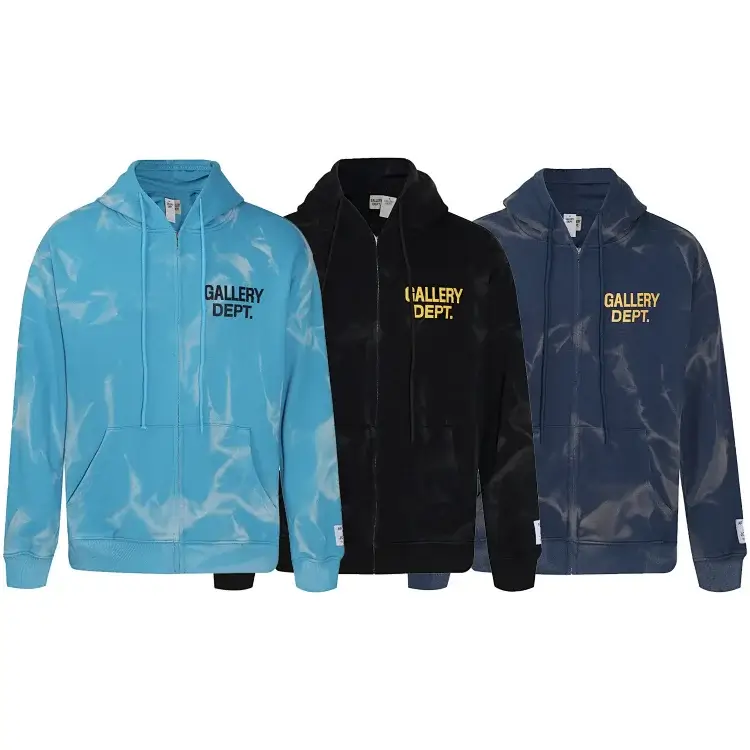 GALLERY DEPT. Tie-Dye Zip Hoodie (Blue/Black/Navy)