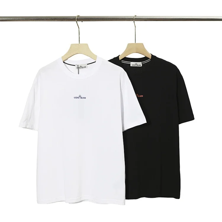 Stone Island Embroidered Logo T-Shirts (White & Black)