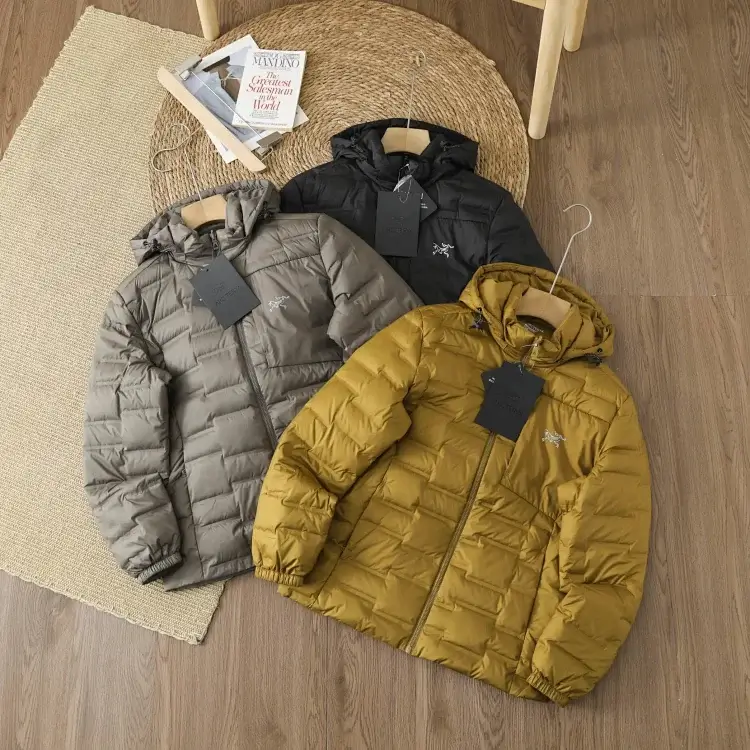 Arc'teryx Lightweight Down Hoodies (Black, Gray, Yellow)