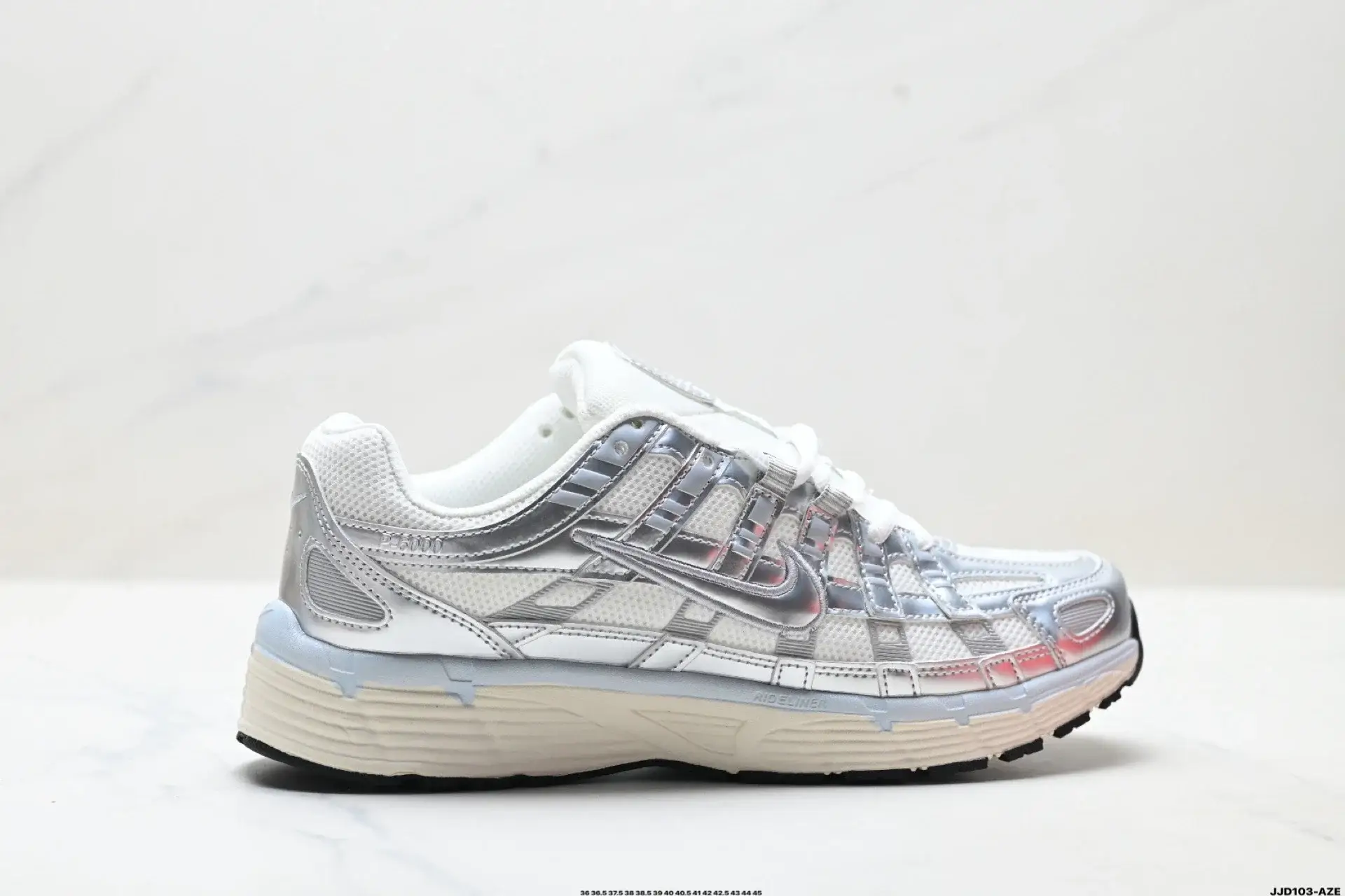 Nike P-6000 White Silver Metallic