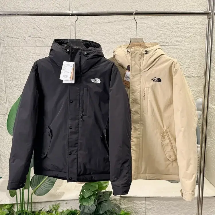 The North Face Logo Hooded Jackets - Black/Beige
