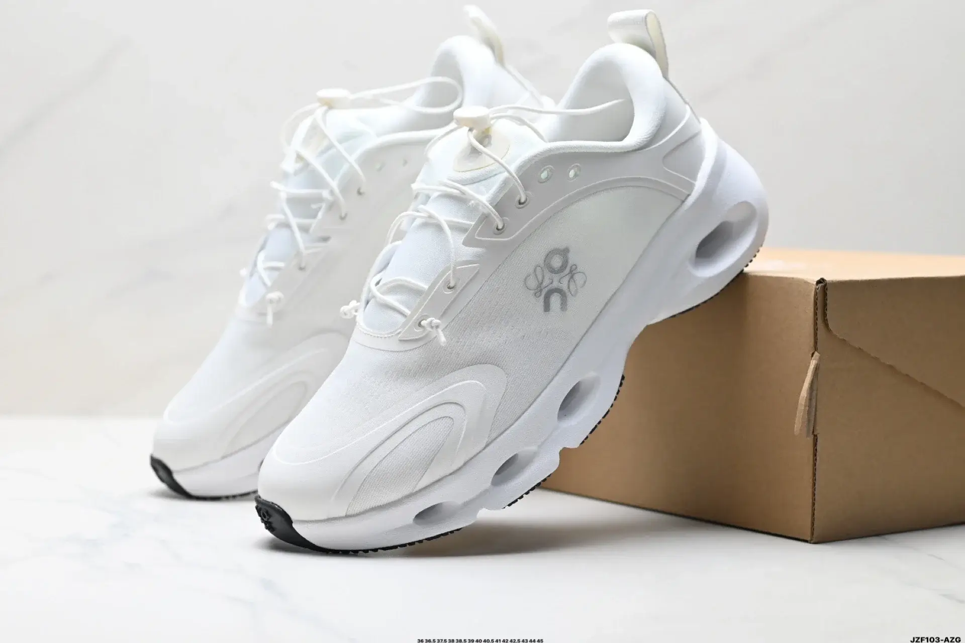 On Running Shoes: White Breathable Mesh & Cushioned Sole