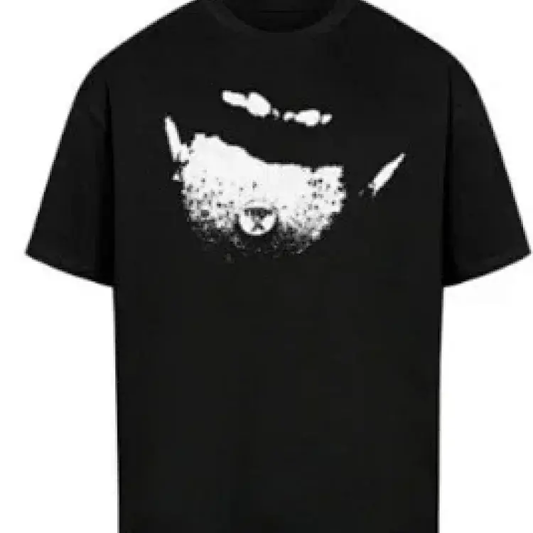 Stussy Black Tee with White Print