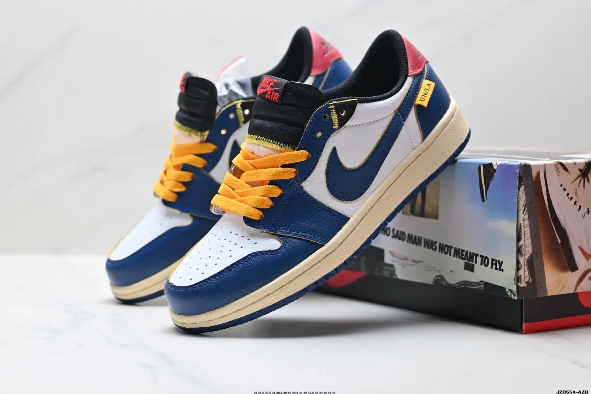 Nike Air Jordan 1 Low Blue White Yellow Laces