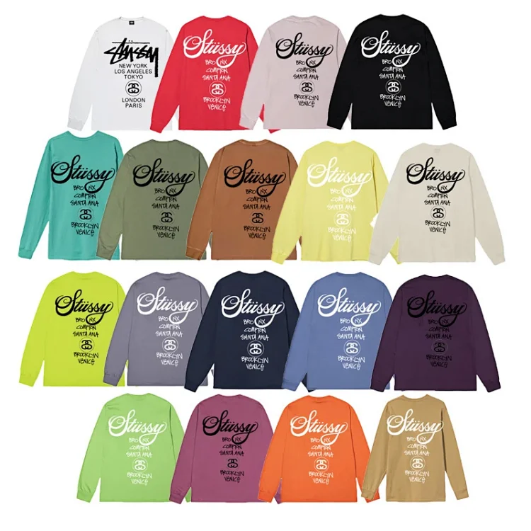 Stussy Logo & City Graphic Long Sleeve Tees