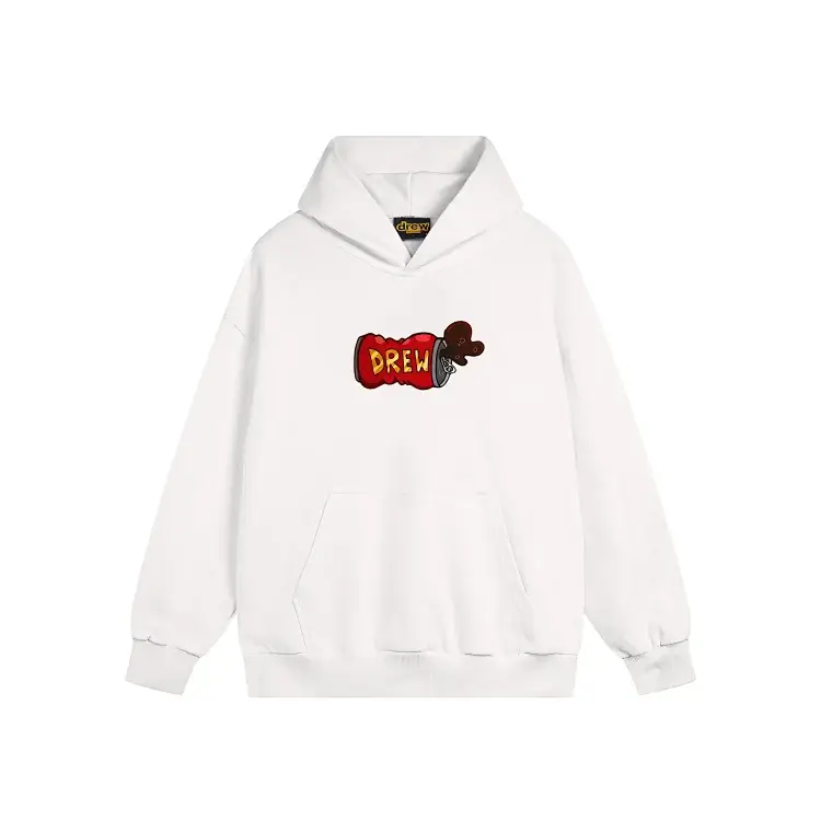DREW White Hoodie Red Can Cartoon