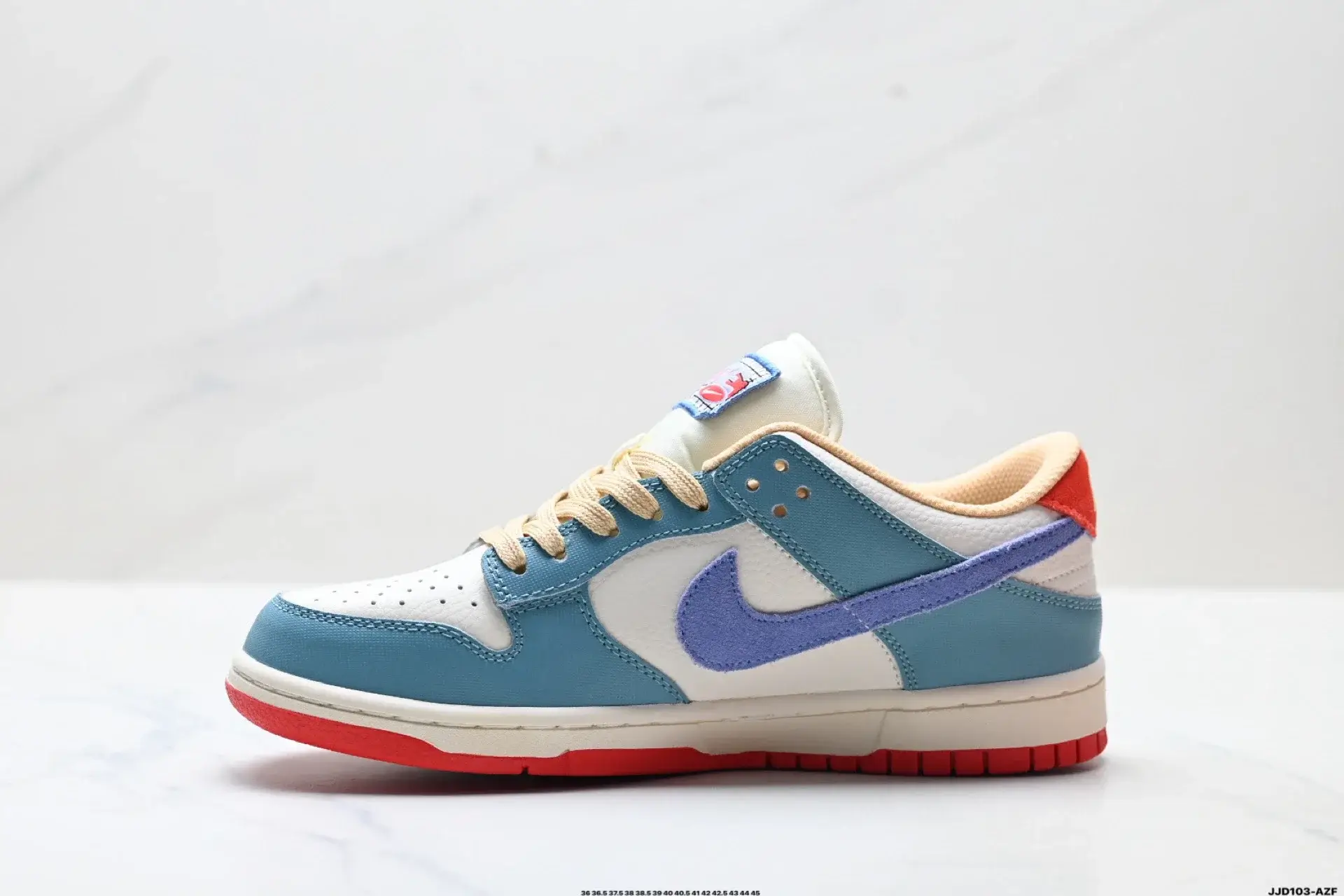 Nike Dunk Low Blue White Purple Red Block Swoosh