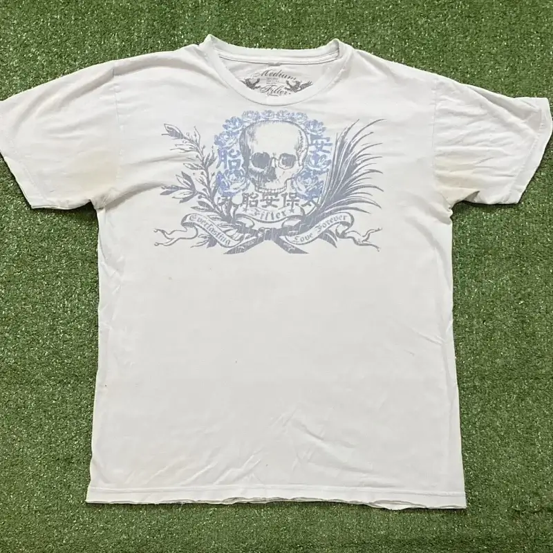 Affliction White Skull Floral T-Shirt