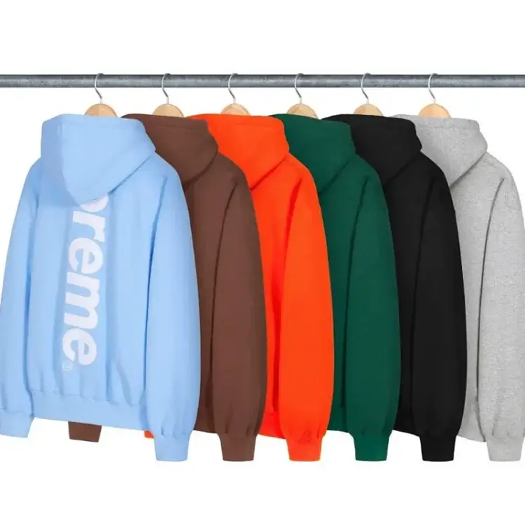 Supreme Hoodies: Light Blue, Brown, Orange, Green, Black, Gray