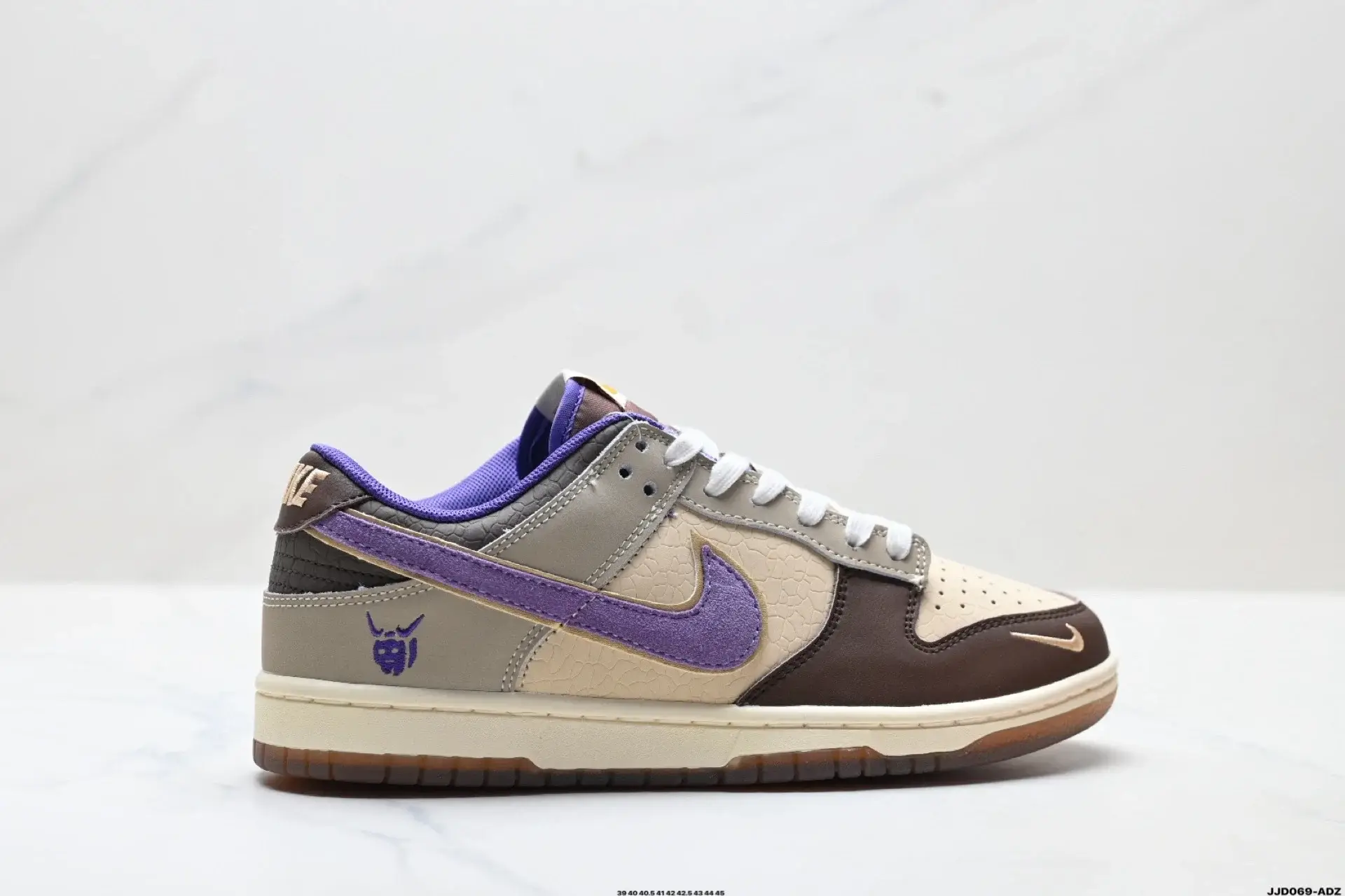 Nike Dunk Low Brown Beige Gray Purple Cracked Swoosh