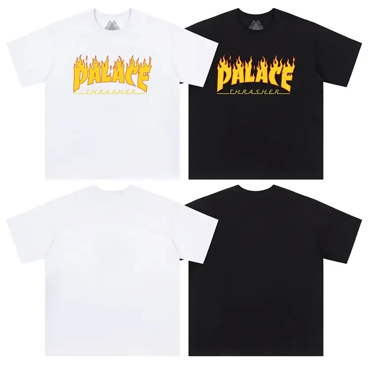 Palace x Thrasher Flame Tees (White/Black)