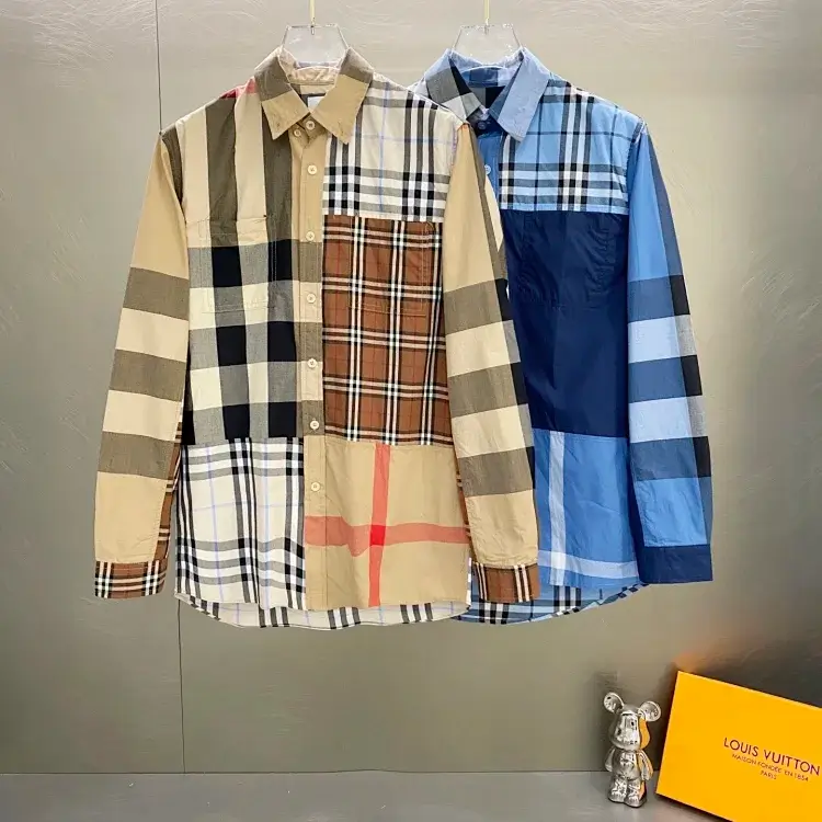 Burberry Multi-Color Patchwork Plaid Shirt