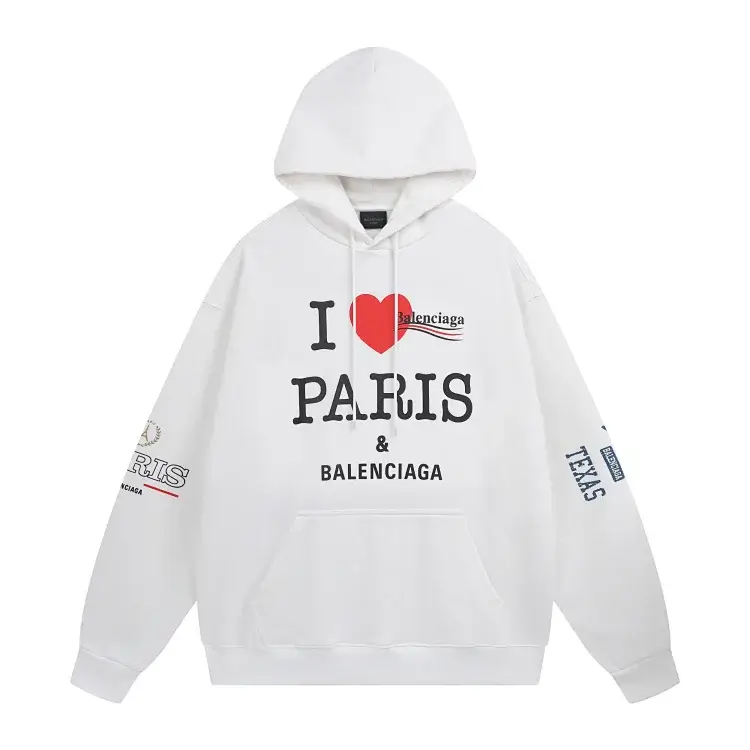 Balenciaga White "I Love Paris" Hoodie