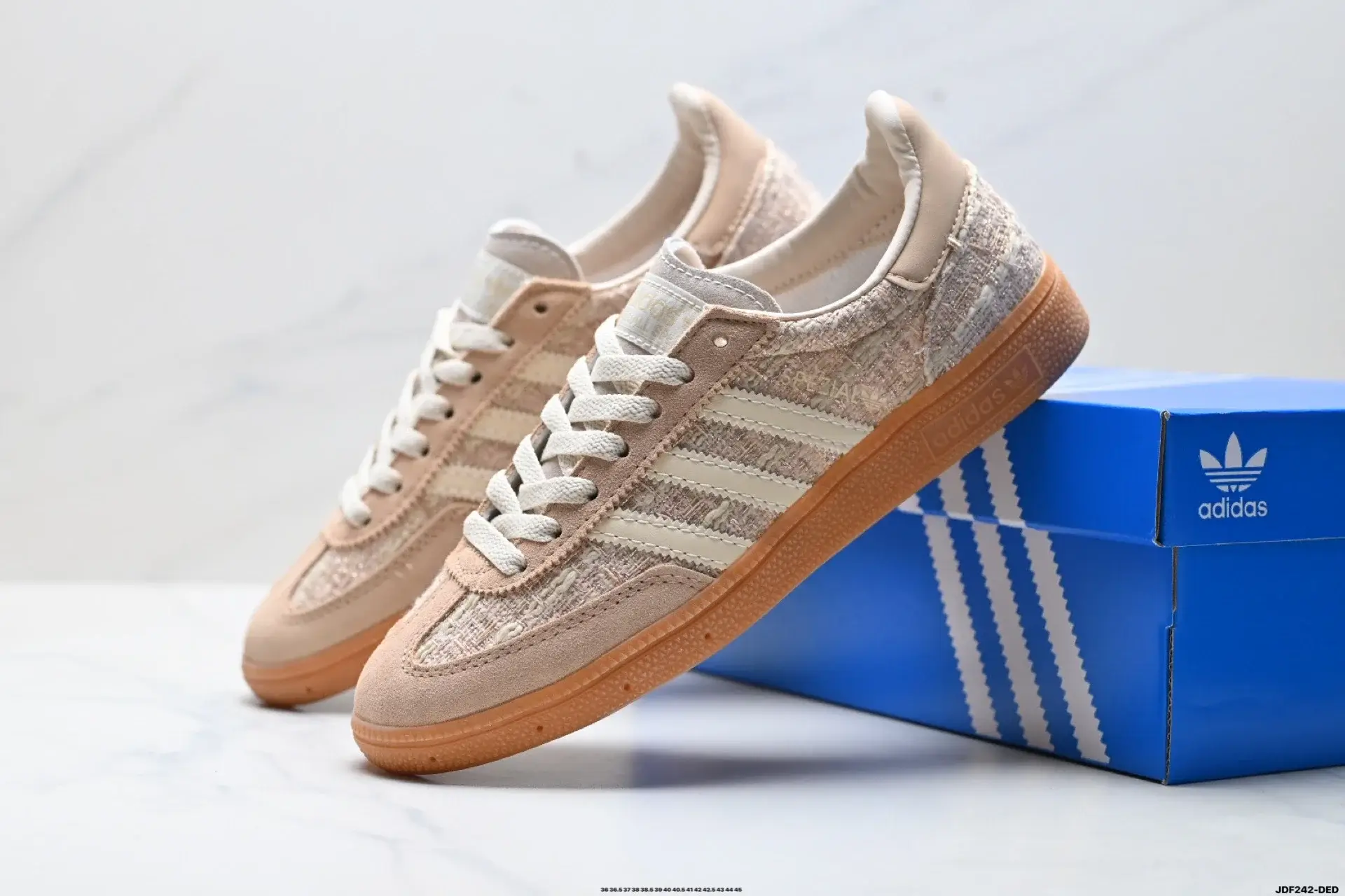 adidas Beige Fabric Sneakers Gum Sole