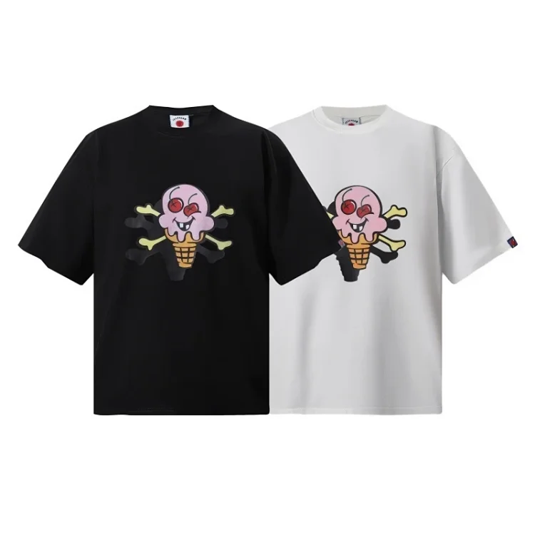 ICECREAM Skull & Bones Print T-Shirt
