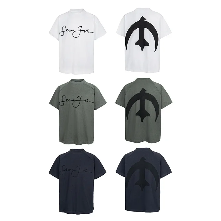 Sean John Signature & Logo T-Shirts (White/Olive Green/Navy)