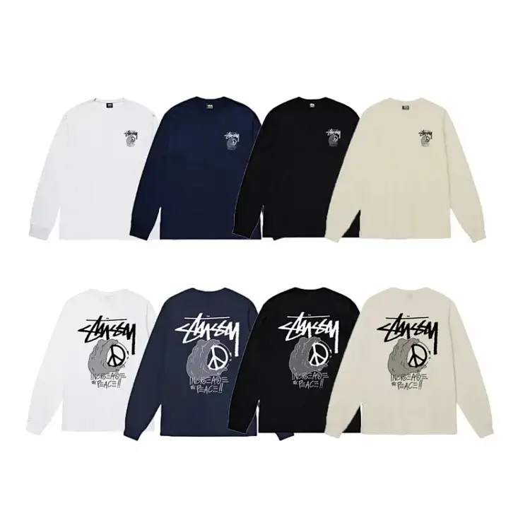 Stussy Peace Sign "NO WAR = PEACE!!" Long-Sleeve Tees
