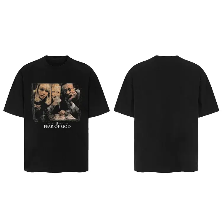 FEAR OF GOD Black Vintage Graphic T-Shirt