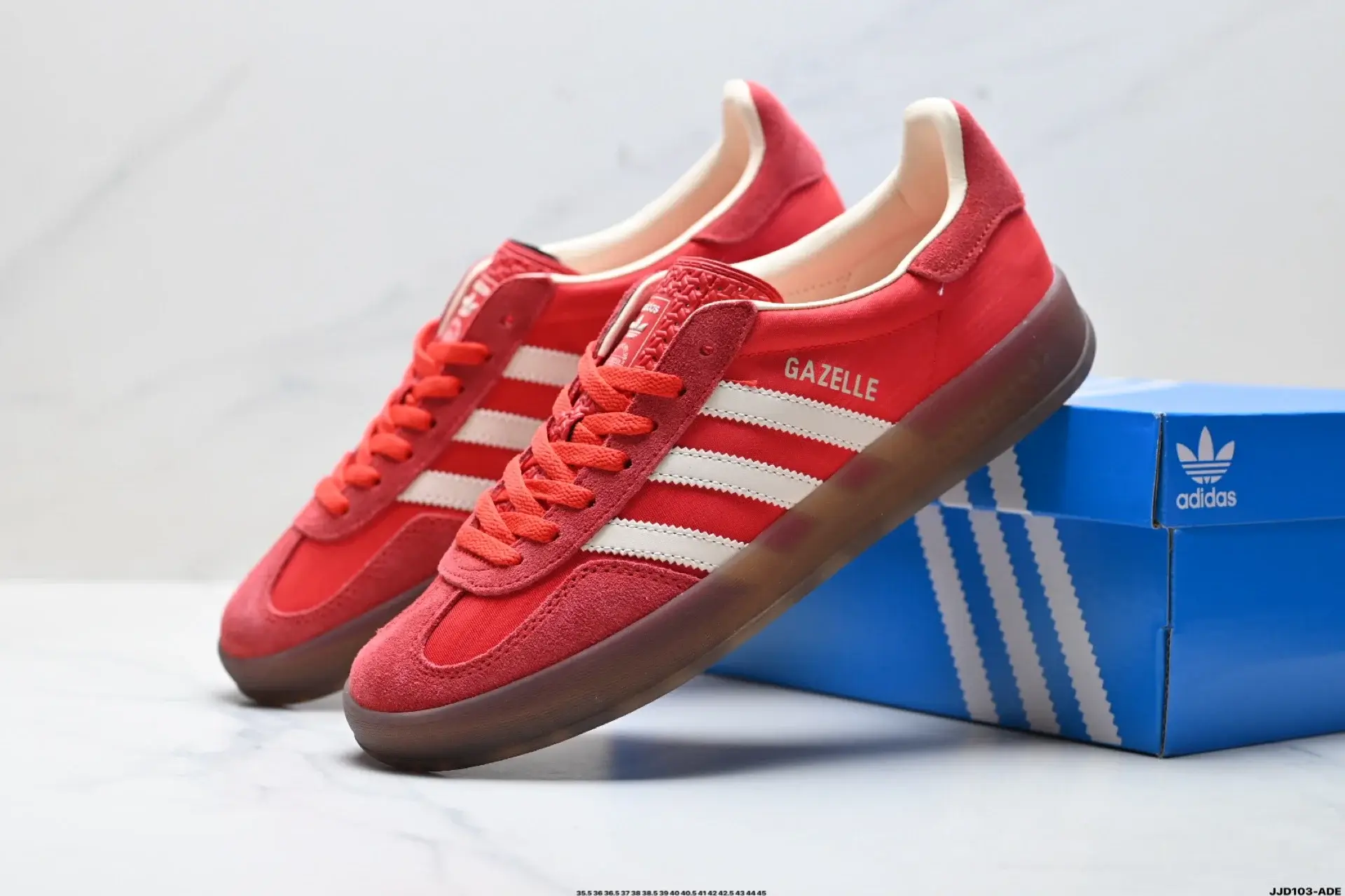 adidas Gazelle Red White Gum Sole