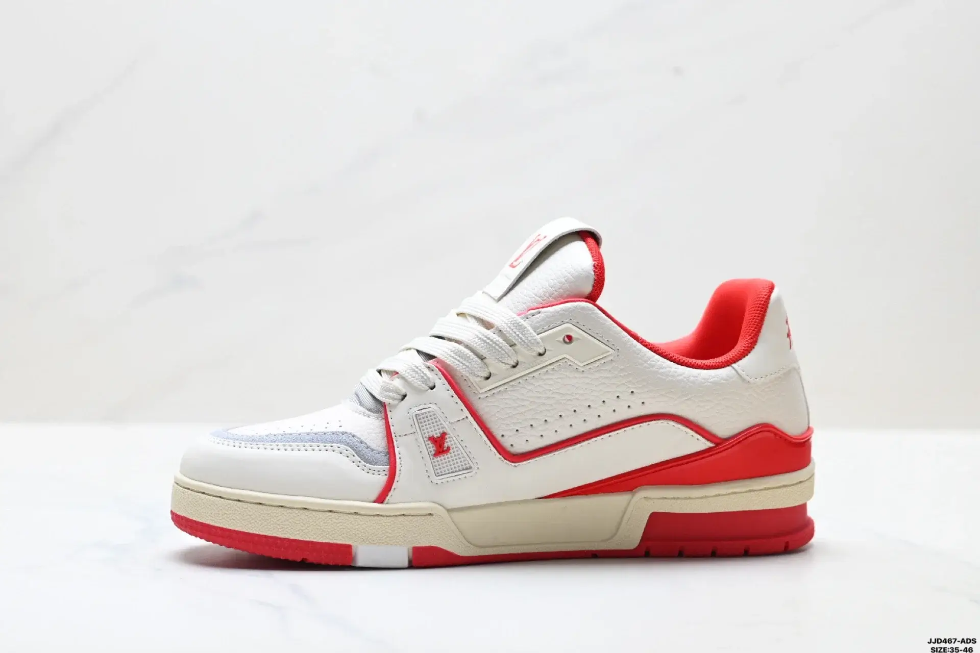 Louis Vuitton LV Trainer Sneakers White Red