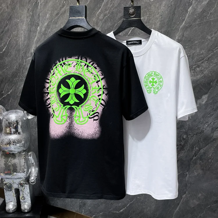 Chrome Hearts Green Logo T-Shirts (Black, White, Pink Spray)