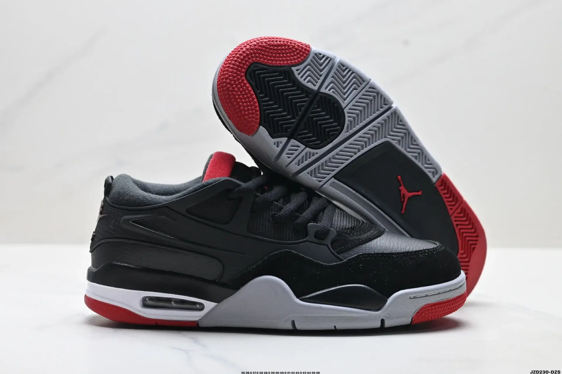 Jordan Black Gray Red Air Cushioned Basketball Shoes