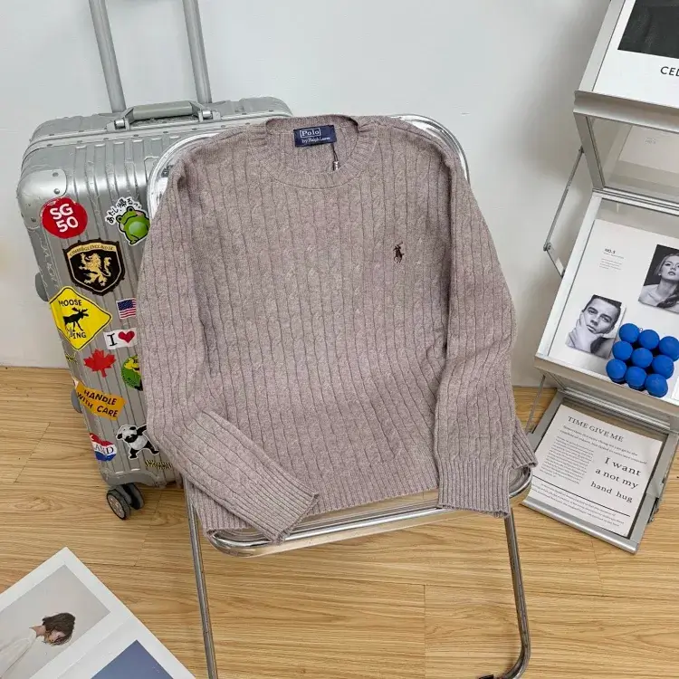 Polo Cable Knit Sweater with Pony Logo