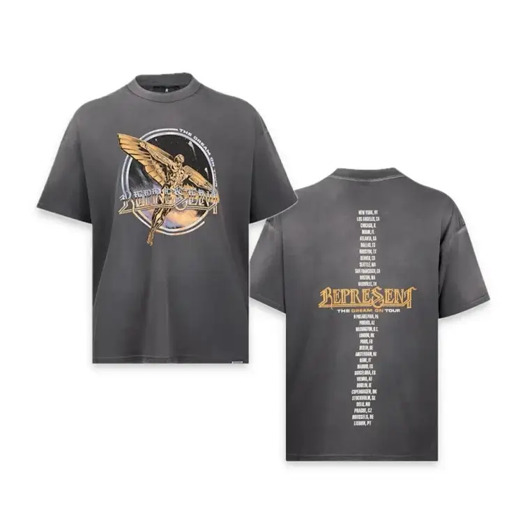 REPRESENT Dark Gray Vintage Angel Tour Tee