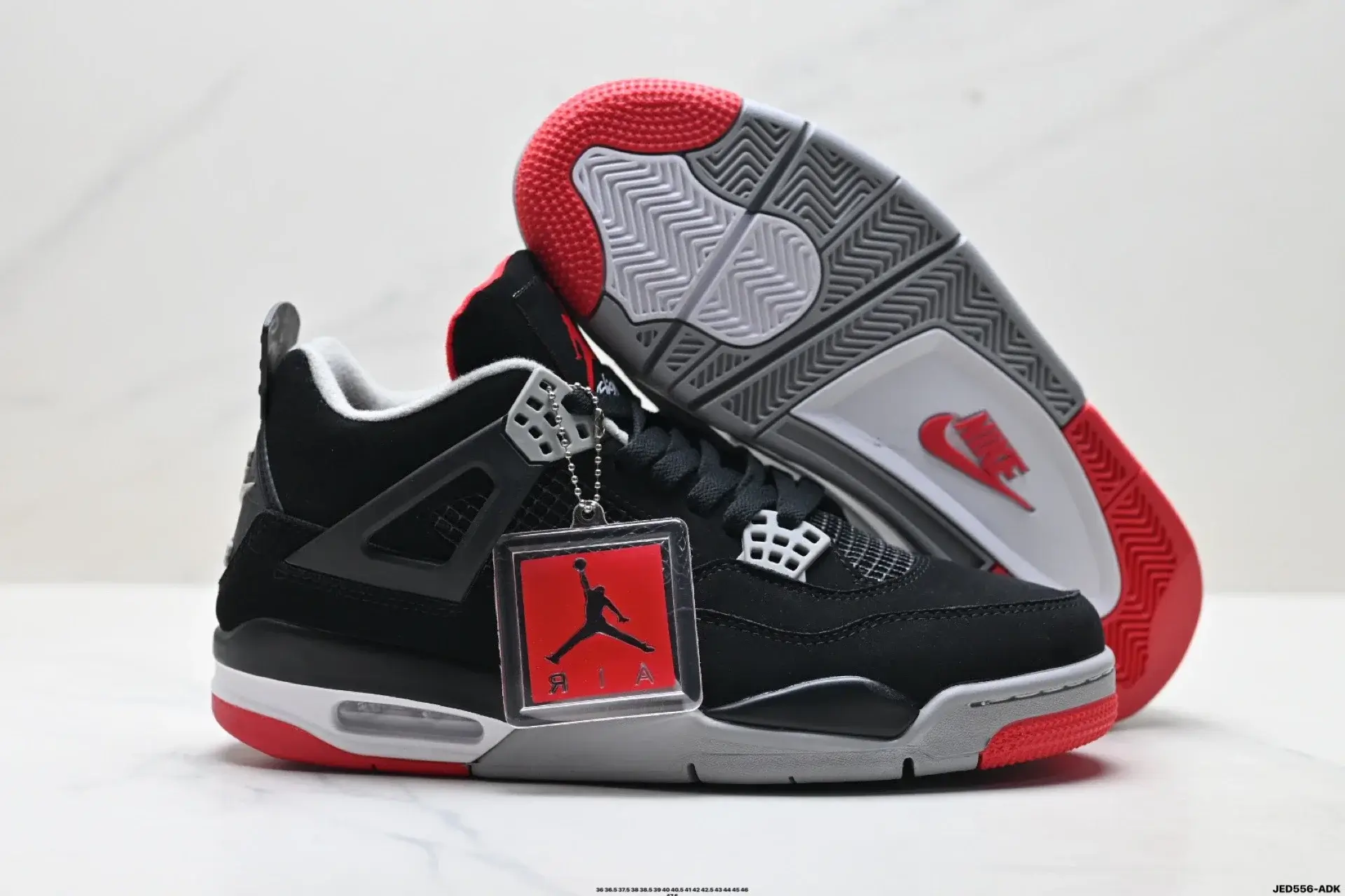 Nike Air Jordan 4 Retro Black Grey Red