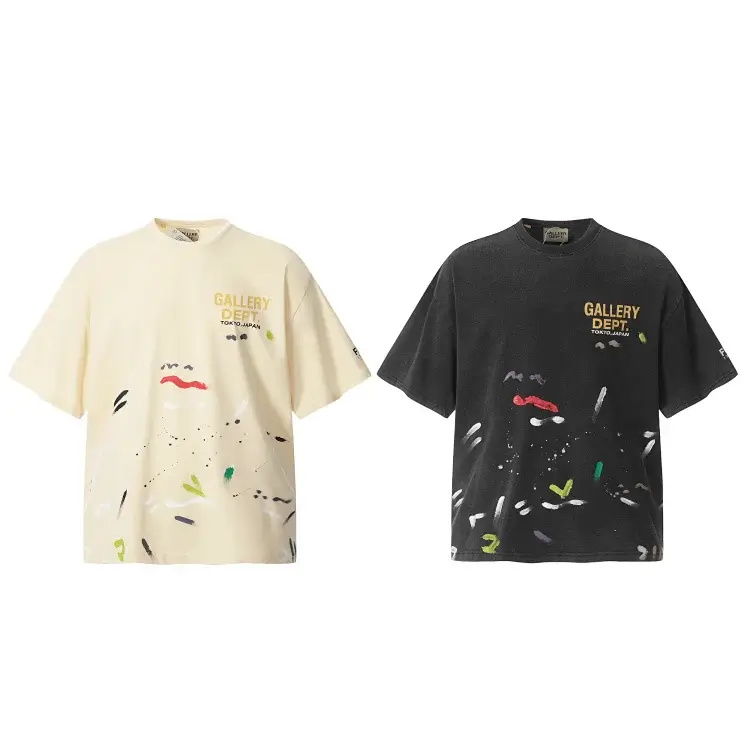 GALLERY DEPT. Graffiti Print Tees (Beige, Black)