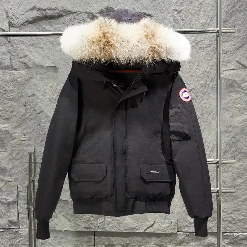 Canada Goose Black Hoody with Fur Trim