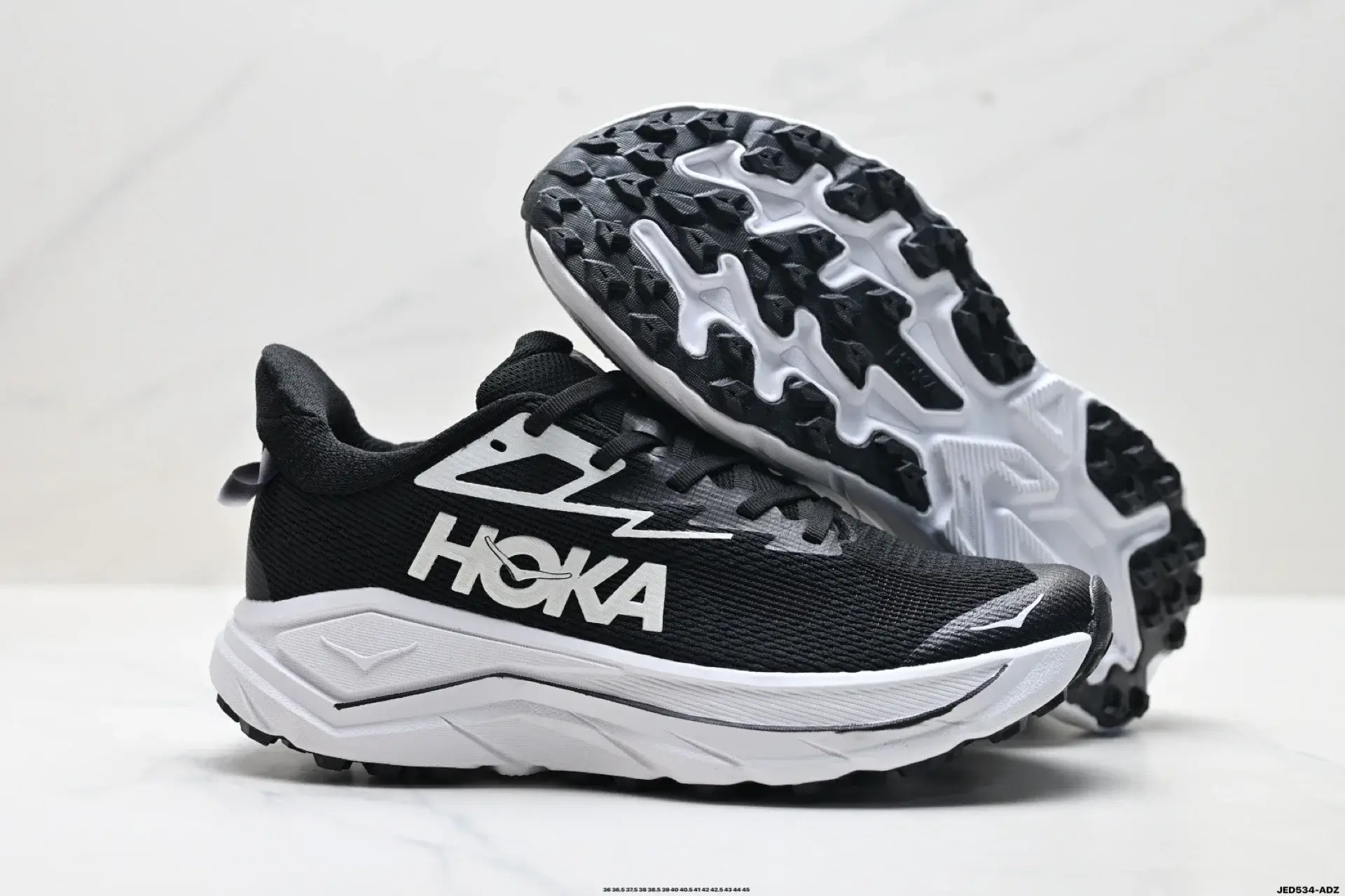 HOKA Black White Mesh Running Shoes