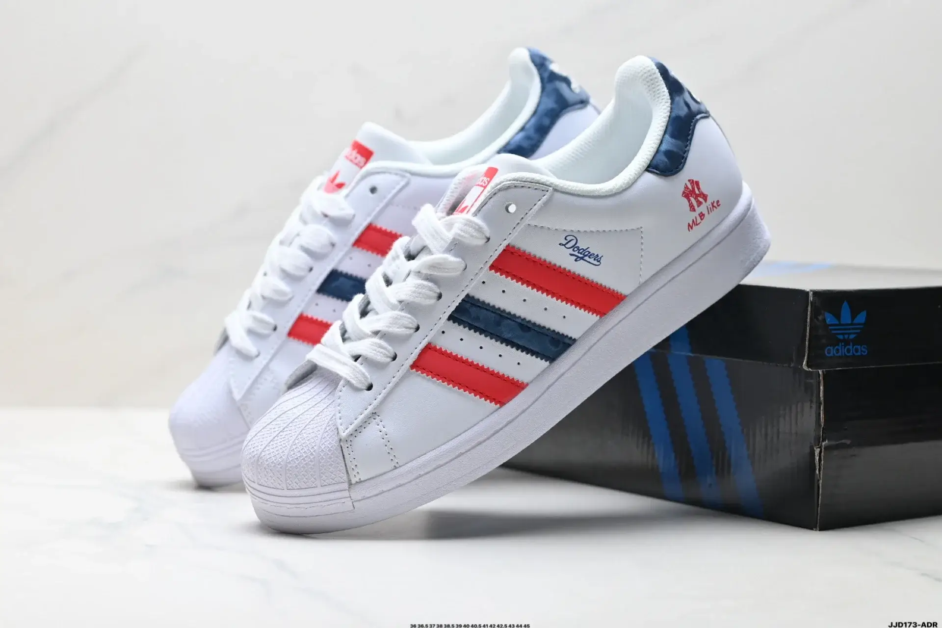 adidas Superstar Dodgers White Red Blue Shell Toe