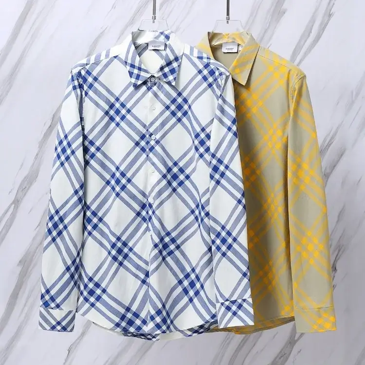 Burberry Blue&White and Yellow&Beige Plaid Jersey