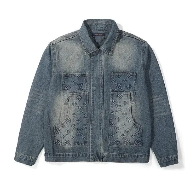 Louis Vuitton Distressed Monogram Denim Jacket
