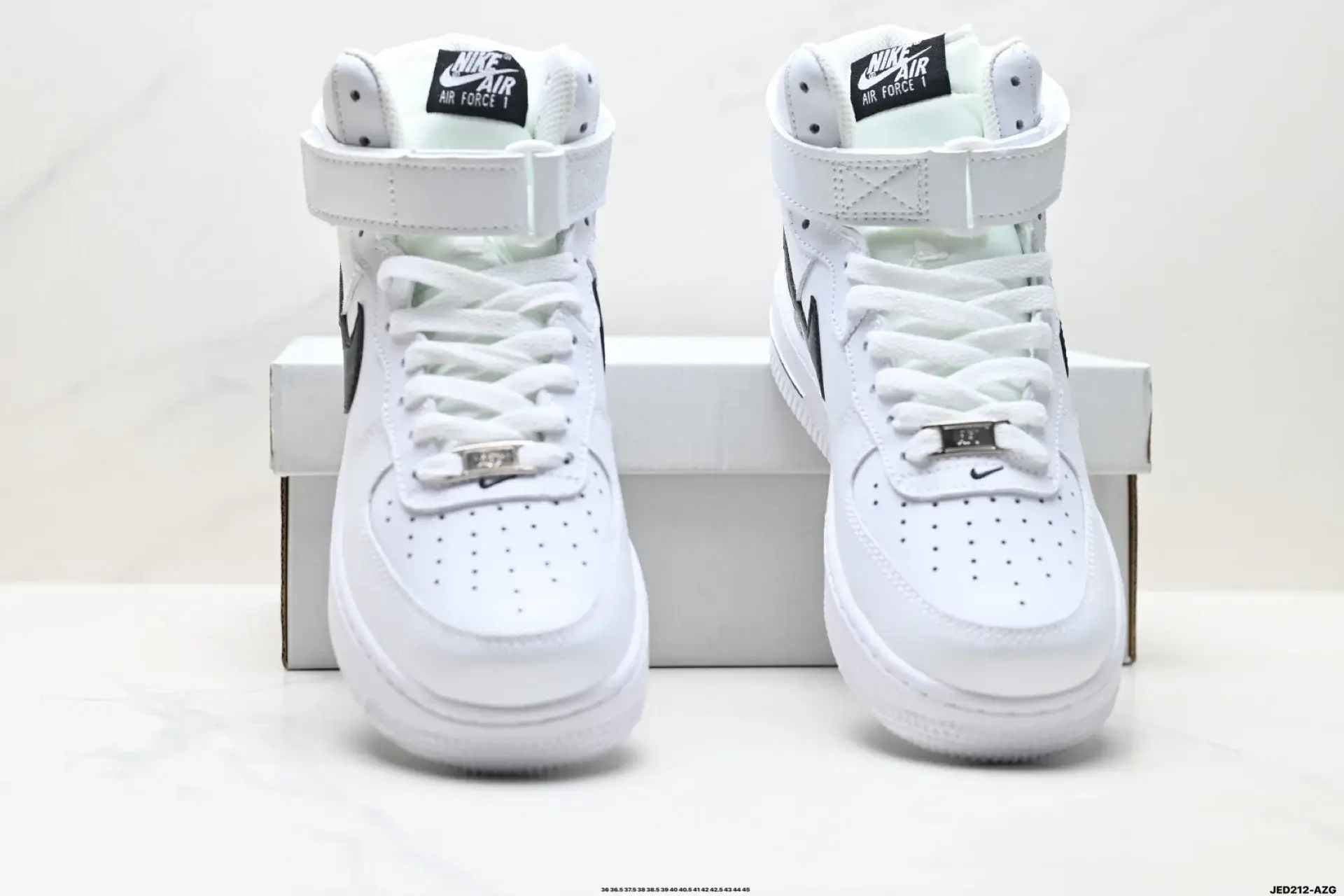 Nike Air Force 1 High Top White Black Velcro
