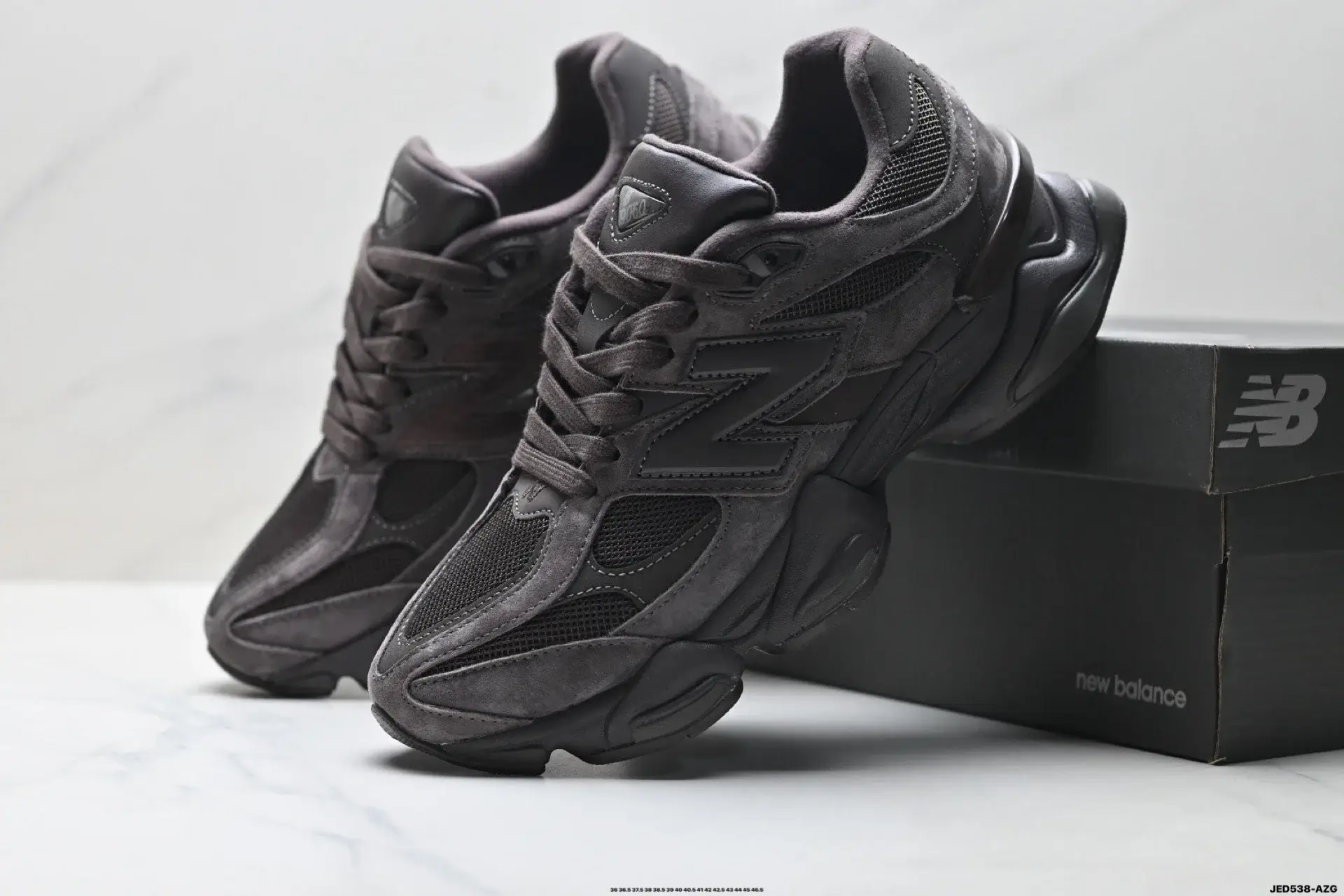 New Balance Dark Gray Mesh & Suede Sneakers