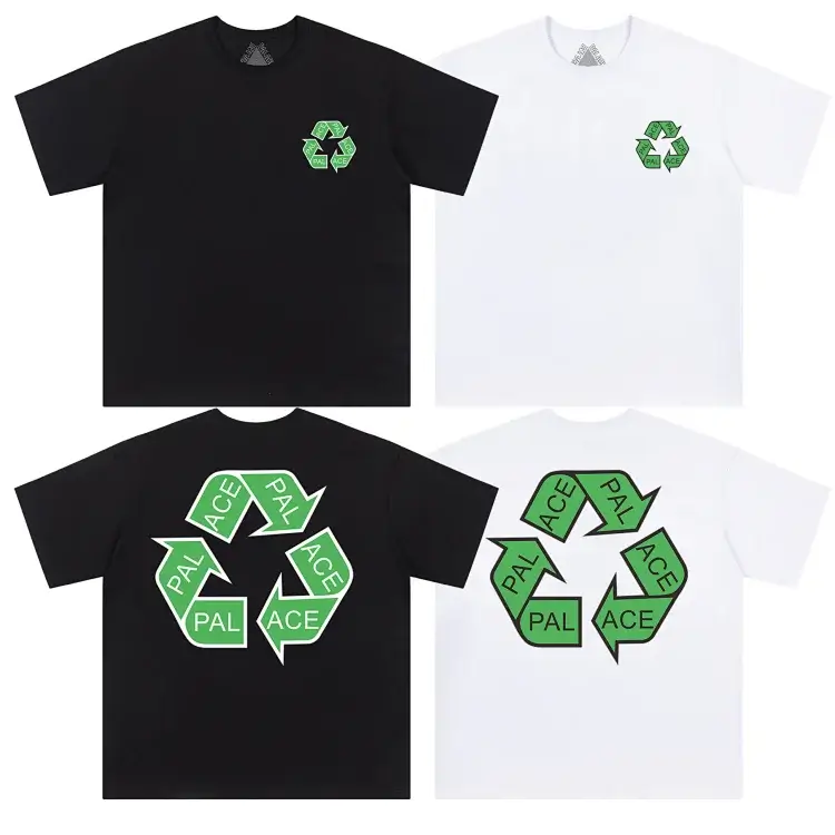 PALACE T-Shirt Black White Recycle Logo