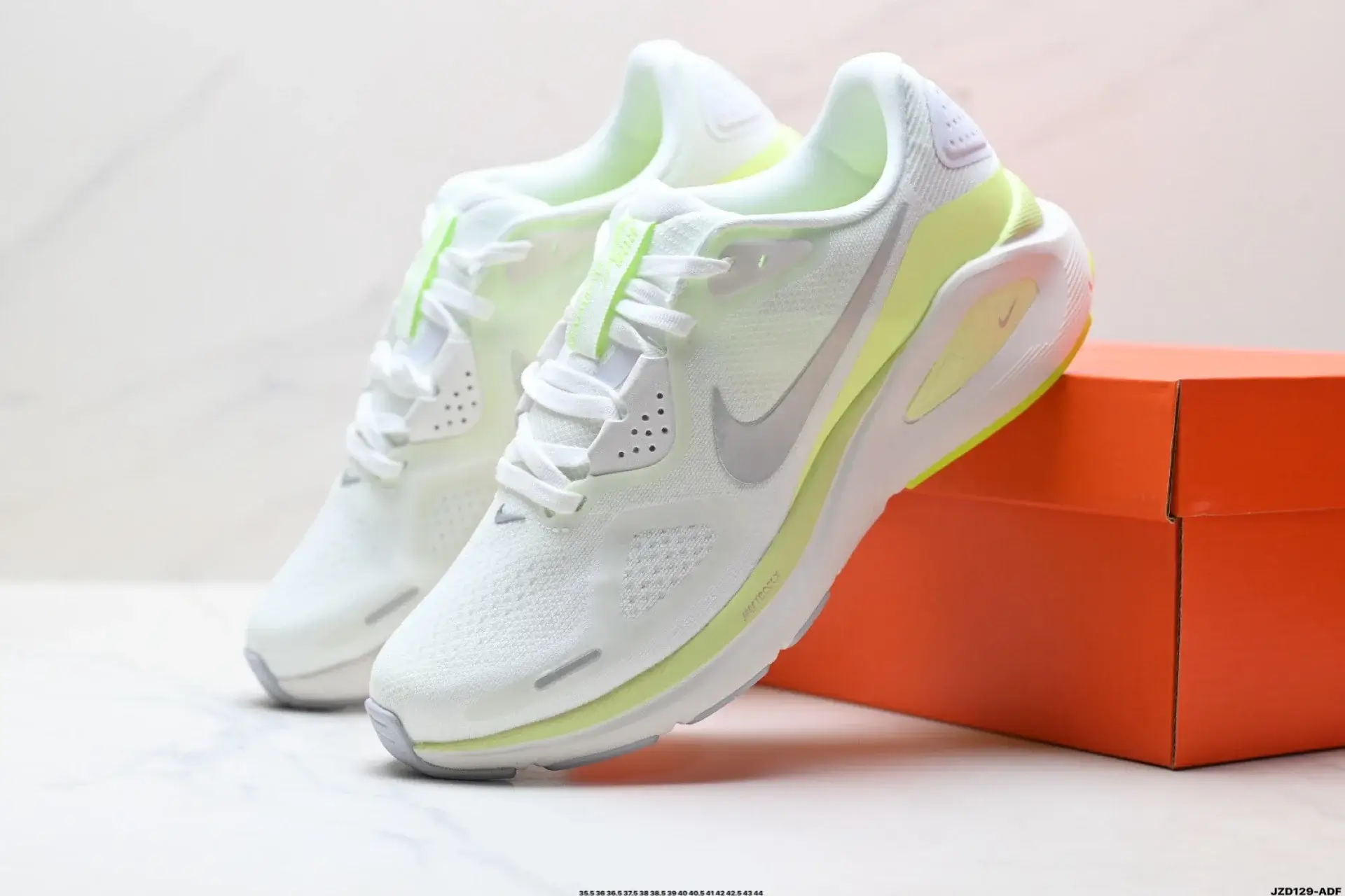 Nike White Neon Green Mesh Running Shoes