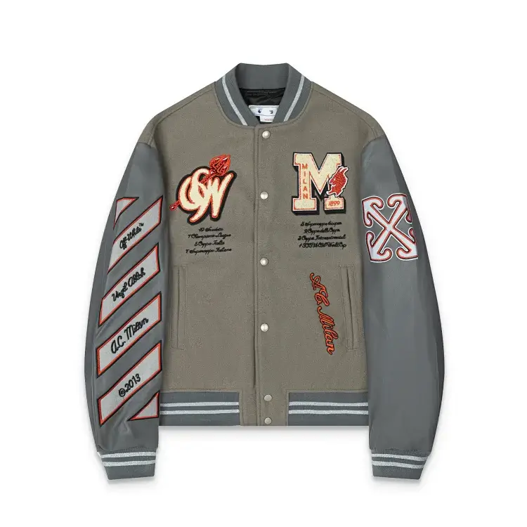 OFF-WHITE x AC Milan Embroidered Varsity Jacket