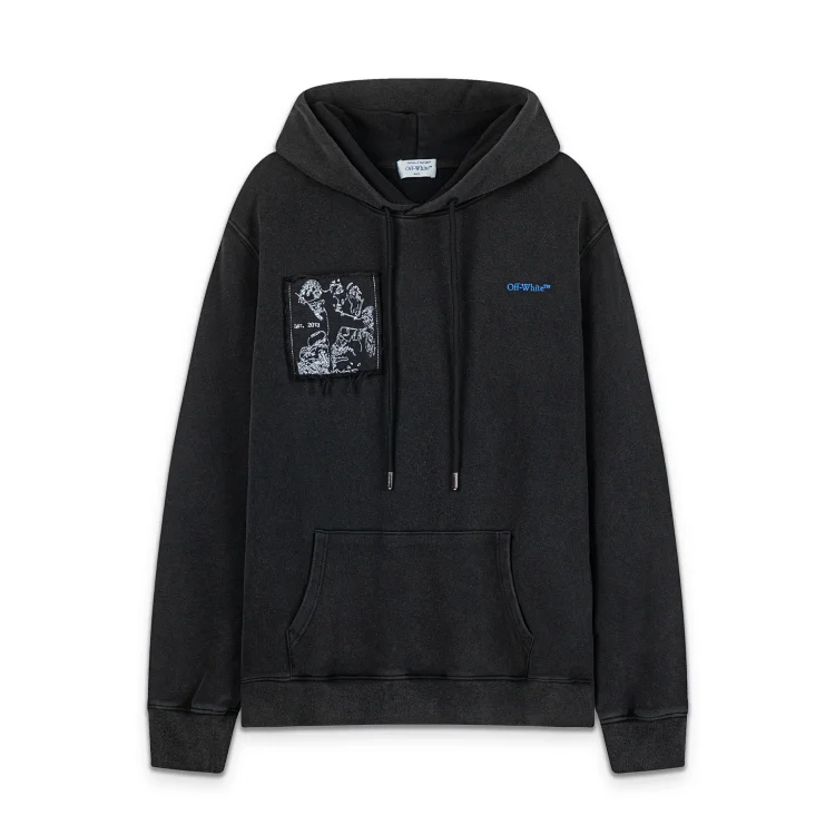OFF-WHITE Hoodie with Art Patch & Embroidery