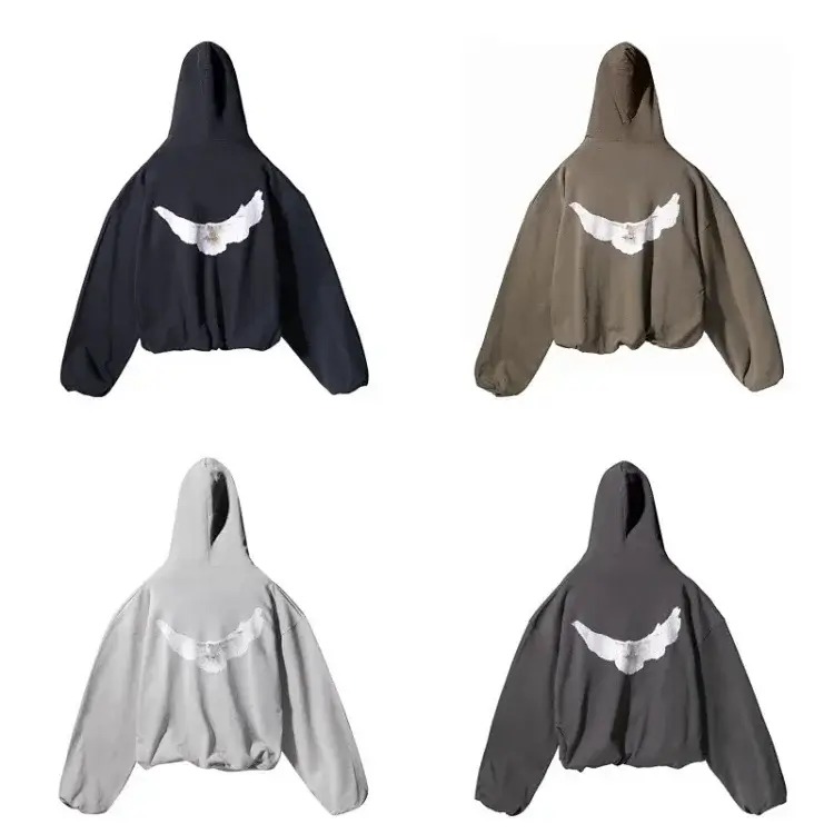 KANYE Oversized Hoodie with White Wing