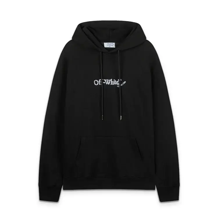 Off-White Hoodie with Embroidered Logo