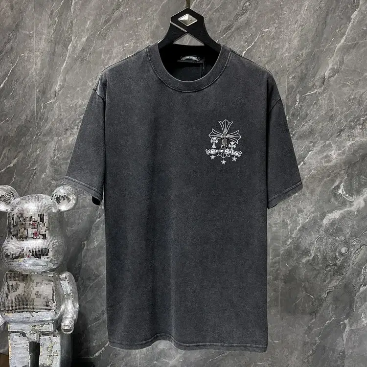 Chrome Hearts Black T-Shirt with Cross & Stars