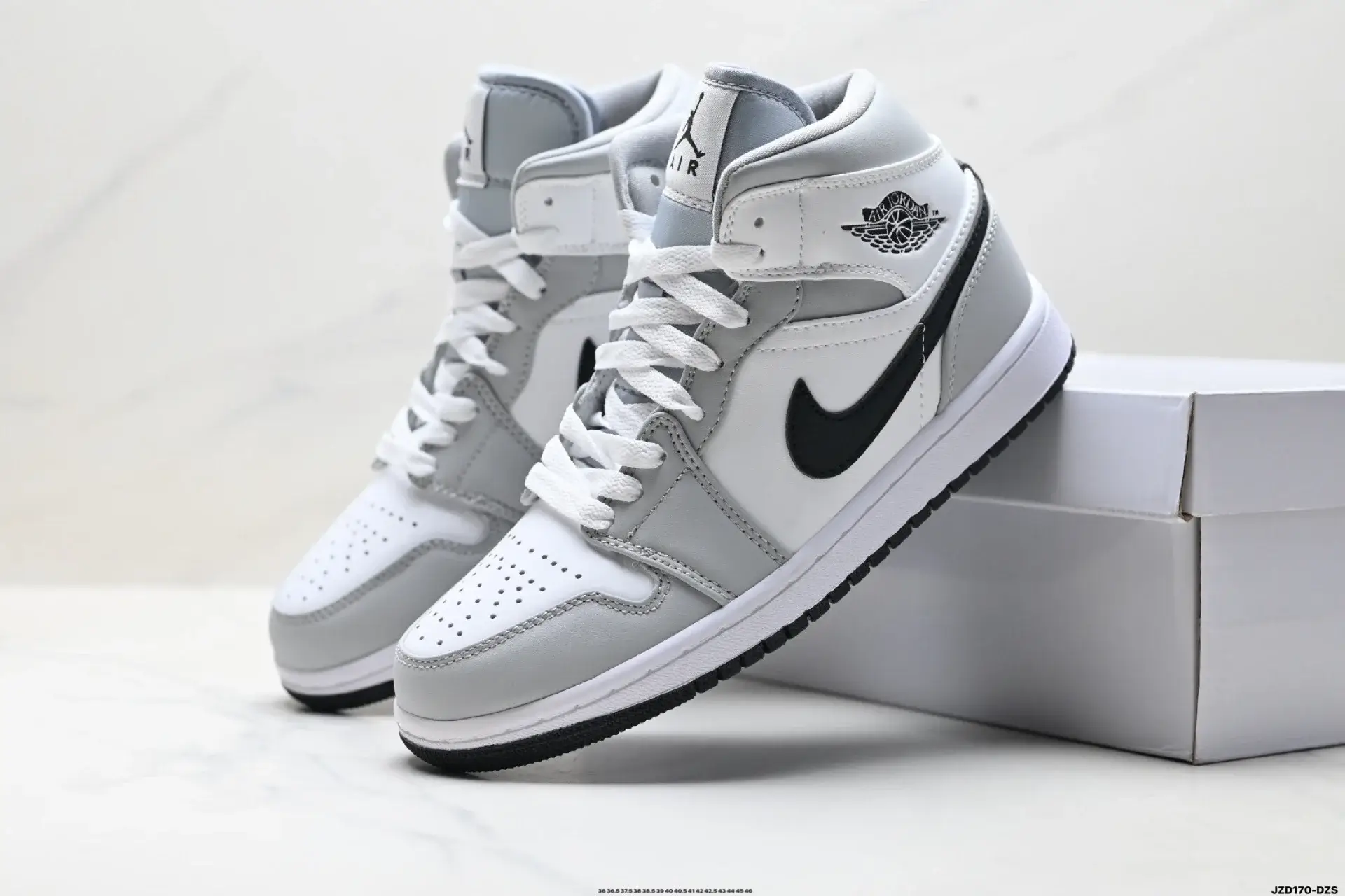 Jordan Air 1 Mid White Gray Black
