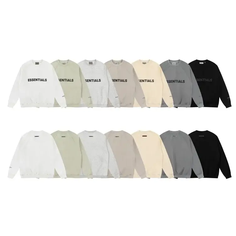 ESSENTIALS Printed Hoodies (White, Light Green, Gray, Beige, Black)